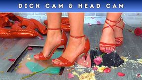 Goddess Amber & Miss Lucy - Valentine's Day Special: Crushed Under Our Sharp Heels For Being Cheap! (228) - Dick Cam & Head Cam - Cock Balls Face Balloon Cake Trampling Shoe Heels Worship Chest Nipple Crush Fetish