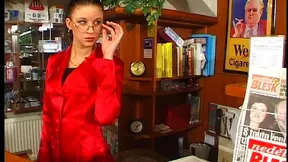 Sexy Business Woman Gets Double Penetrated & Covered in Jizz