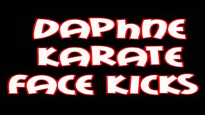 Daphne karate gi face kicks