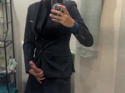 jerking off in a wedding suit
