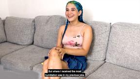 ”Latin teen gamer deepthroat BJ & rough ass pumping at casting”
