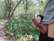 Nude beach public cruising failed, so young twink had to please a dick in the woods