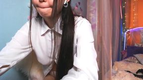 Chubby Asian girl with big boobs, huge nipples