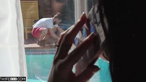 Young wife Ryan Reid is cheating on her husband with hot pool guy