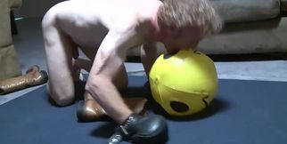 Curly boy plays obedient for his master in very dirty gay games