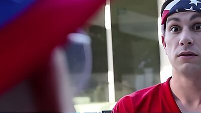 Stepmom and Stepdaughter Share a Penis During a Family BBQ, Sucking and Fucking