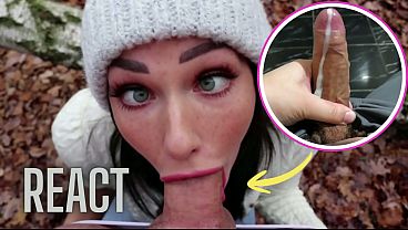 React: Freckled Teen SUCKS &amp_ SWALLOWS in the Woods - Shaiden Rogue