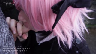 Cutest Teen giving Blowjob on a Castle in PUBLIC (almost got caught!) - NagisaIf