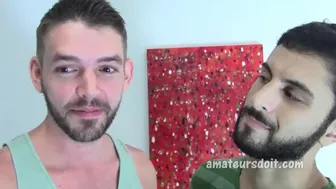 Young Bearded Brunette Amateurs Suck Big Dicks and Fuck Asses