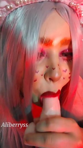 E-girl Sucking and Licking Your Balls
