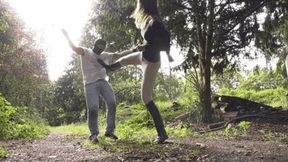 Defenseless slave kicked hard (small version)