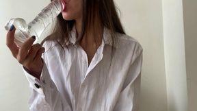 sucking and fucking myself with a dildo