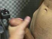 Stepdad masturbates Cute Skinny Tall Twink's HUGE MONSTER COCK in the shower