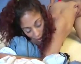 Almost nonstop cock ride with a charming curly red haired Latina nympho
