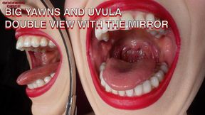 BIG YAWNS AND UVULA - DOUBLE VIEW WITH THE MIRROR (Video request)
