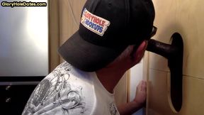 Moustache enjoy sucking BBC in gloryhole