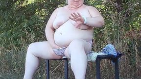 A Friend in the Park Undresses and Masturbates on a Bench