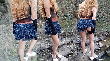 Joven latina de hermoso cuerpo y tetas perfectas en plena naturaleza