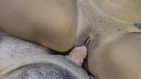 Close-up of Keilimar's Short-haired Pussy Getting Fucked by a Big White Cock.