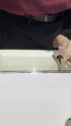 Powerful moment from "Real quick masturbation at work during my lunchbreak - watch the cum flow in the sink - reality ASMR"