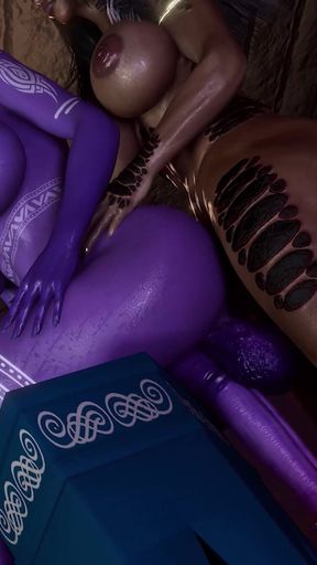 Succubus Futanari Gets Fucked by a Demon's Big Dick and Ends up in Anal