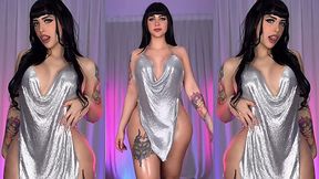 Amazing PMV babe with round curves teases you well with her undressing session