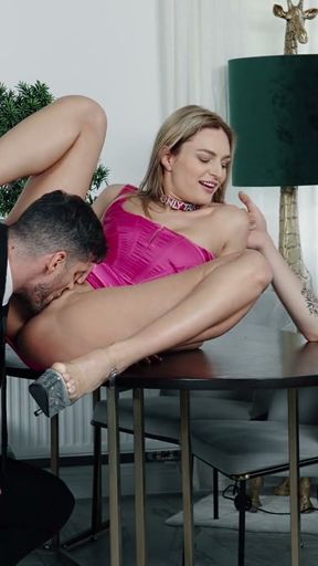 Cuckold guy watches his girlfriend Leanne Lace has sex with boss   Clip 1