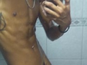 Horny cumshot after gym