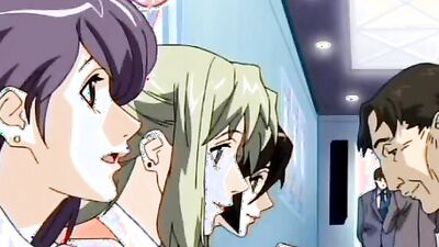 Office babe spreads her legs for some hardcore anime action on a desk