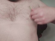 Chubby Step-dad Solo Manly Nipple Tease