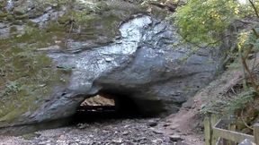 Devils Icebox Trans Slut Flashes Ass Chokes Gushing Cum Cave Blowbang