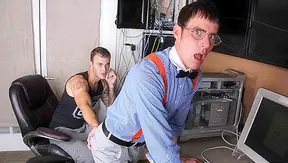 Hot Geek Twinks Ignite Passion in Steamy Office Couch Encounter – 18+