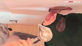 Cum Ladle at the Gloryhole - Student Gives Me His Load
