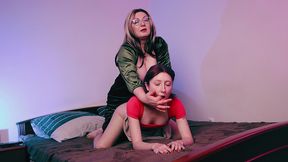 stepmom strapon denial - shy skinny stepdaughter fucked on stepson s camera & forbidden to cum