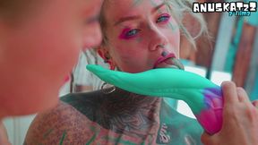 lesbian show with big toys, extreme toy masturbation