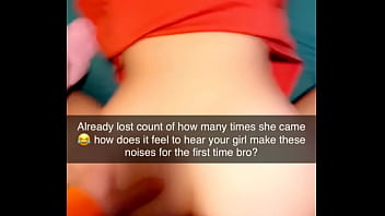 Rough Cuckhold Snapchat sent to cuck while his gf cums on cock many times