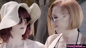 Large pecker tranny couple jean hollywood and shiri allwood drilled sultry milf