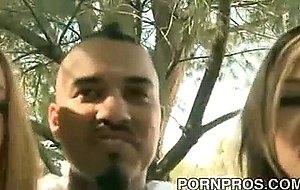 Black dude with 14 inch monster cock fucks two sweet ...