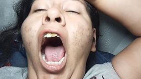 Yawning while scrolling on the phone