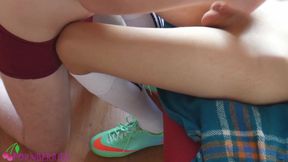 Soccer twink blowjob his friend