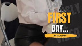 Sexy secretary first day of work hot uniform