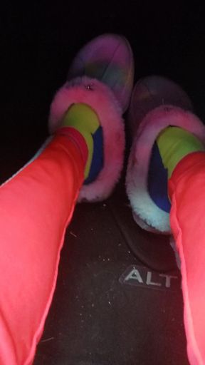 Sock peel in the car 😘