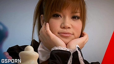 Big tits japanese maid teen need hot sex in threesome and gangbang with nice cum on big boobs