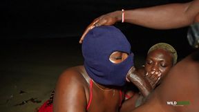 we had a threesome at the beach at night