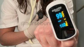 Pulse Oximeter and White Stethoscope Stimulation Testing with Vibrator in Vintage Nurse Outfit 720p
