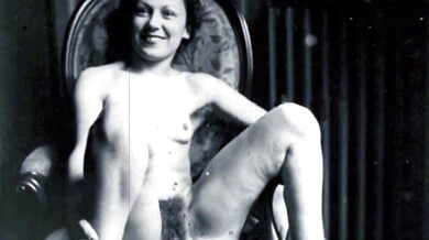 A hairy vintage couple explores passion in a sepia-toned boudoir