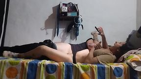 What a delicious blowjob my neighbor gives me and we end up fucking