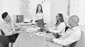 daring delivery chapter 2: bi babes olivia westsun and olivia del rio treat colleagues to a dp gangbang gp3402