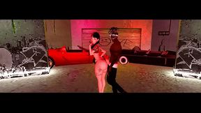 Young goth girl gets fucked on the garage by a black dude