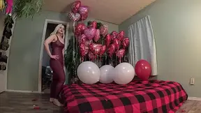 Valentine's Balloon Tease in Catsuit